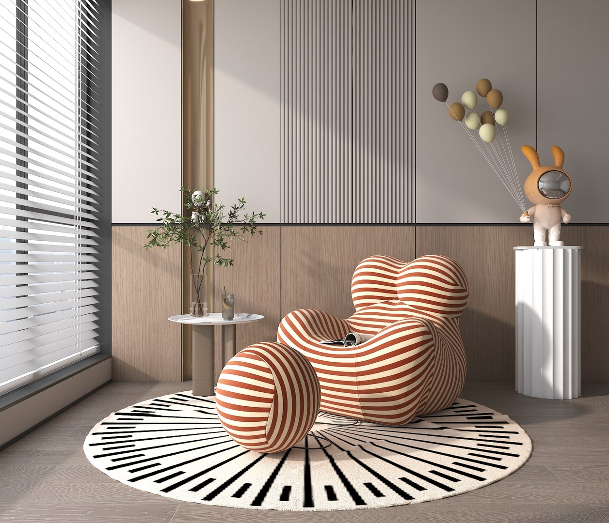 stripe gaetano up armchair